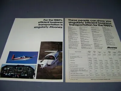 1980 Mooney 201/231 Aircraft  Mooney ..4-page Color Sales Brochure...(48x) • $9.99