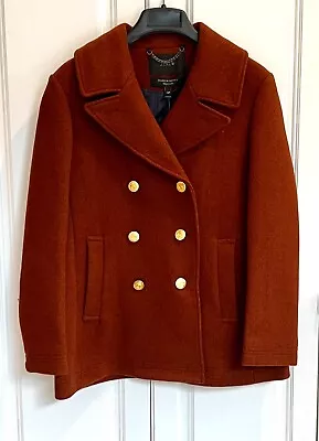 NWT J Crew 12 Petite Heather Chestnut Brown Majesty Wool Blend Peacoat 53355 • $129