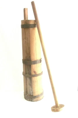 $102.38 • Buy 1900's ANTIQUE Wooden Butter CHURN Barrel Keg With DASHER - Primitive Farm  Tool