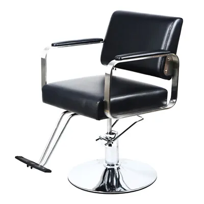 Barber Chair Stylist Salon Chairs Barber Hair Styling Swivel PU Leather Seat • £99.99