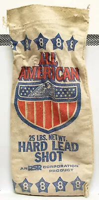 Vintage All American Canvas Bag No. 8 Bag 25lbs Hard Lead Shot - Empty Bag • $12.99