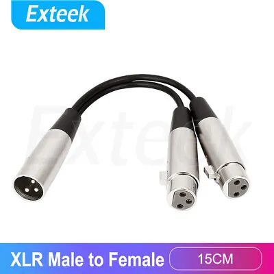 Y Adapter One 1 X Male To Two 2 X Female XLR Splitter Cable Lead Short Dual DMX • $9.95