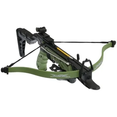 80lb Self Cocking Pistol Grip Alligator Crossbow Adjustable Stock With Bolts • $56.95