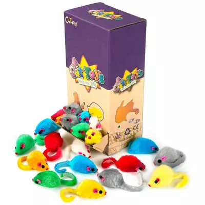 36PCS 4.1'' Furry Cat Toy Mice Rattle Small Mouse Kitten Interactive Play AU • $20.29