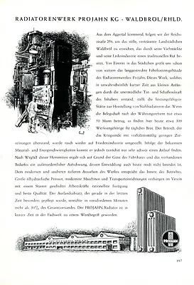 Radiotors Project In Waldbröl XL Advertising 1951 Advertising Radiator • £20.60