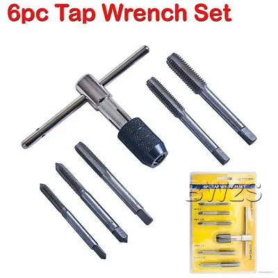 £5.90 • Buy 6pc Tap Set Chuck Heavy Duty Metric Wrench M5 M6 M7 M8 M10 Steel Thread Cutter