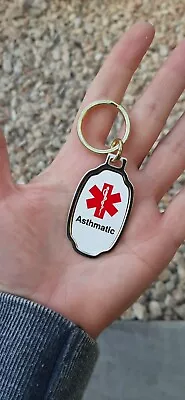 Gold Metal Medical Alert ID Dog Tag Pendant Men Women MADE IN USA ASTHMATIC  • $4.99