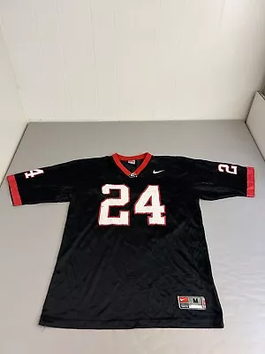 Vintage Nike University Of Georgia Football Bulldogs Jersey Mens M Black #24 UGA • $21.55