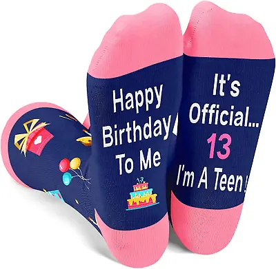 Zmart Birthday Gifts For Teenage Girls Boys Funny Crazy Cool Cute Socks For Tee • £15.87