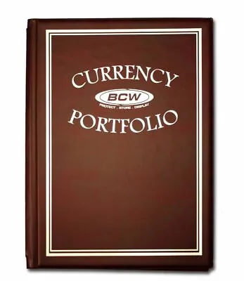 BCW Currency Portfolio / Album (Burgundy) Holds 30 Bills Paper Money Holder • $14.99