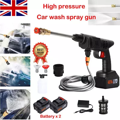 £45.99 • Buy Portable Cordless Car High Pressure Washer Jet Water Wash Cleaner Gun / 2Battery