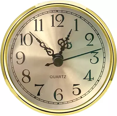 Mini Clock Insert 3-1/2 Inch (90 Mm) Round Quartz Clock Fit-Up Movement Miniatu • $14.10