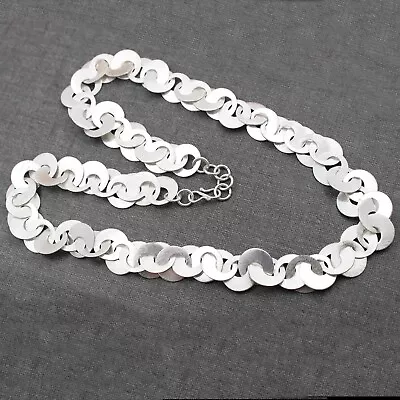 READY TO SHIP! Round Link Chain Statement Silver Plated Necklaces Gifts For Her • $9.99