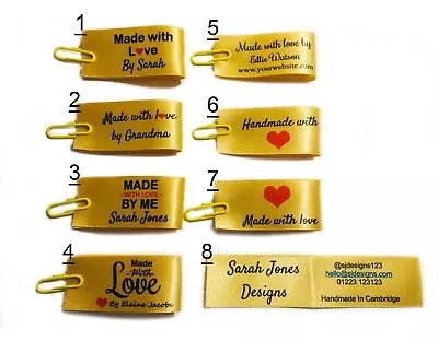 Personalised Gold Custom Handmade With Love Sew Stitch In Craft Hobby Labels • £4.50