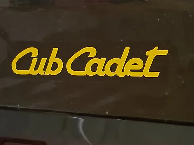 CUB CADET Tractor Mower  Vinyl Decals Stickers -PAIR (2)-  YELLOW  9   X 1.5  • $6.49
