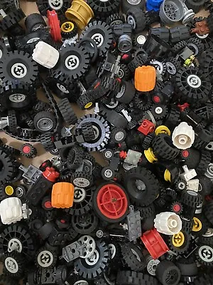 LEGO Bulk WHEELS 1/2 Lb Pound Tires Axles Car Vehicle Lots Parts Pieces • $15.99