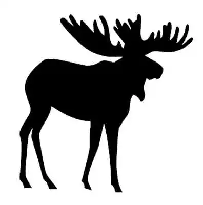 Moose Silhouette Sticker Vinyl Car Bumper Luggage No Background Black • $2.35