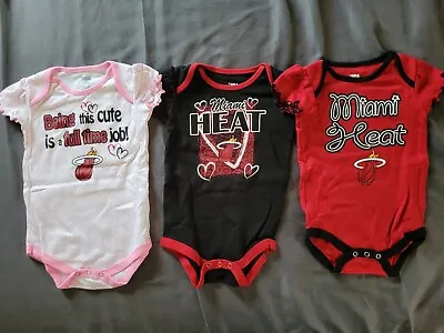 NWOT Miami Heat Girls Infant Baby Bodysuit Creeper Romper 18M • $5.99