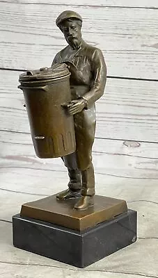 Vintage Patinated Bronze Figural Sculpture Of A Standing Metal Worker Figurine • $139.65