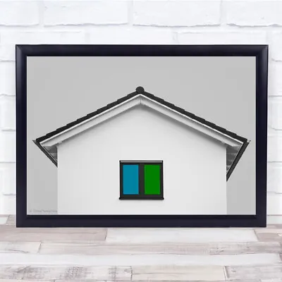 £57.99 • Buy Open Your Eyes Green And Blue Window White Building Wall Art Print