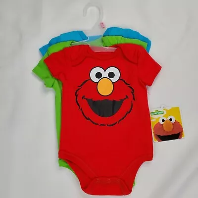 Sesame Street Elmo Cookie Monster Creeper Bodysuits Outfit For Babies 3-6 Months • $14.99