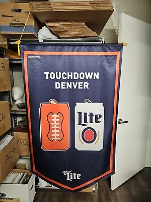 Miller Lite NFL FLAG BANNER 3 Feet Wide And 5 Feet Tall 2020 Denver Broncos • $29.89