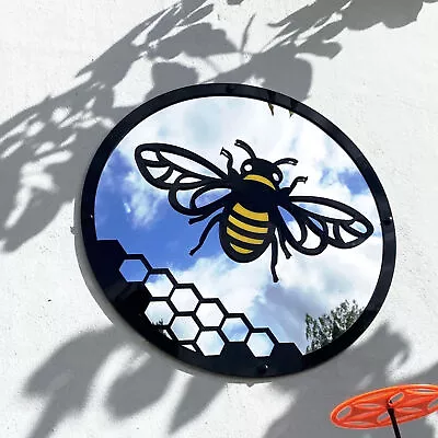 Yellow Bee Garden Mirror 50cm 19.6 Inch Diameter Round SunCatcher Decor • £69.99