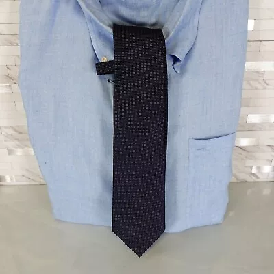 Neck Tie Mens Blue Navy Solid Silk Simple Dress Suit Casual Adult Dark Italy • $14.88