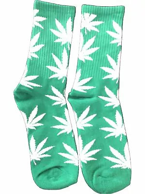 Cannabis Pot/Weed Leaf Ankle Socks One Size - Green Black Gray - New W/Tags • £6.76