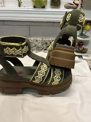 UGG Ashton Heritage Braid Suede Platform Sandals NWOB Size 8 US Burnt Olive • $89