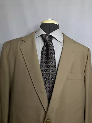 Mens Blazer Suit Jacket Sport Coat 43L 47  Beige 2 Button Quality Fashion Mint • $29.94