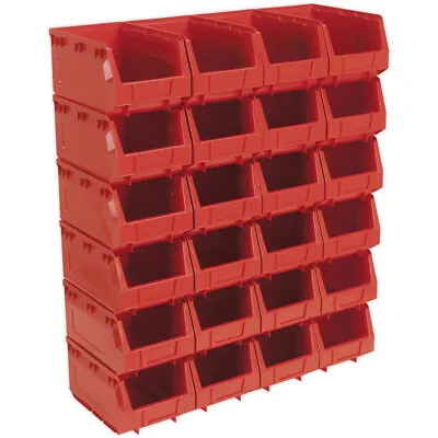 24 PACK Red 150 X 240 X 130mm Plastic Storage Bin - Warehouse Parts Picking Tray • £182.49