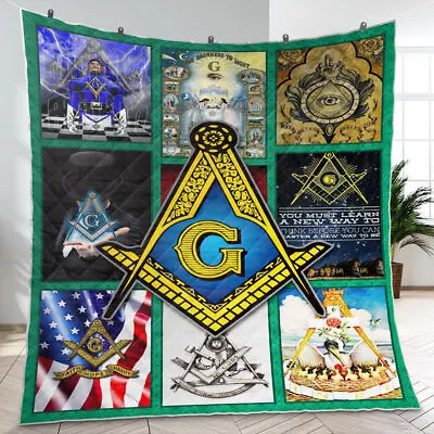 Freemason Quilt Freemasonry And Freedom Quilt Blanket • $69.95