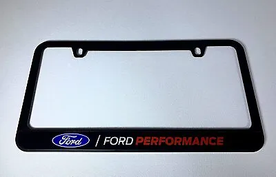 Black Ford Performance Logo Premium Carbon Stainless Steel License Plate Frame • $34.95