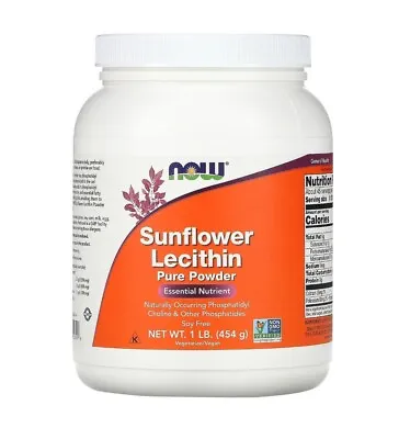 Now Foods Sunflower Lecithin Pure Powder 454g | Soy-Free Non-GMO Verified • £24.98