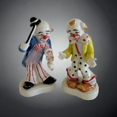 $19.99 • Buy Vintage Ceramic HOMCO 1445 Clown Figurines Set Of 2