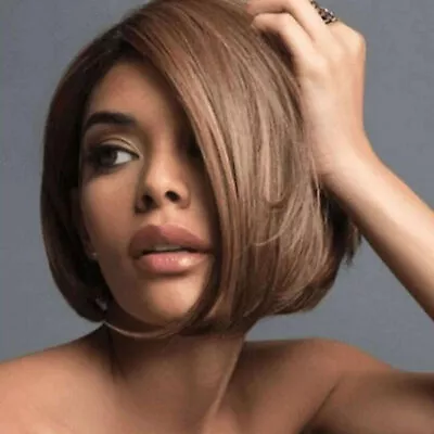 Women Short Straight Wigs Omrbe Brown Fashion Full Wig Bob Natural Party Cosplay • $16.99