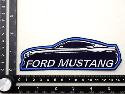 FORD MUSTANG EMBROIDERED PATCH IRON/SEW ON ~5-1/2  X 1-3/4  GT 5.0 OIL RACING • $12