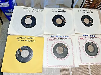 Elvis Presley Lot Of (7)  RCA VICTOR 45 Rpm Vinyl Records 7  Sleeves Not Origina • $25