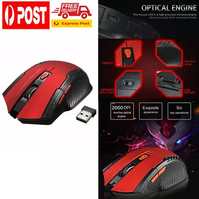 $9.79 • Buy 2.4 GHz Optical Wireless Mouse USB Receiver Game Mice For Laptop PC Macbook IPad