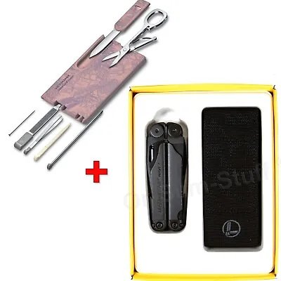 LEATHERMAN Wave Plus Multitool Black | Nylon Sheath + Victorinox SwissCard Rose • $269