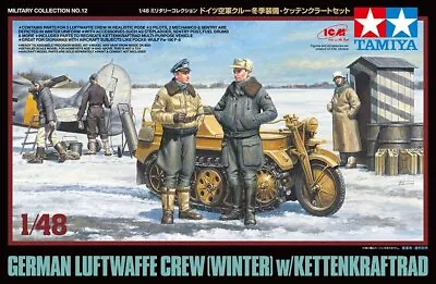 £20.45 • Buy TAMIYA 32412. German Luftwaffe Crew, Winter With Kettenkraftrad. 1/48 Scale Kit