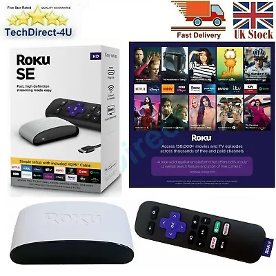 New Roku HD SE TV Streaming  Media Player Stick HDMI SE + Remote Control • £39.99