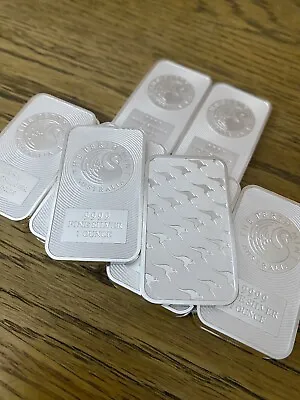 5x Australian 1oz Silver Perth Mint Swan Kangaroo Bullion Silver Bar 9999 (5oz) • £173.99