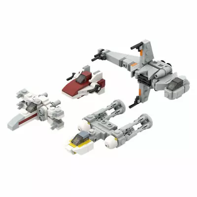 Star Wars Micro Rebel Starfighter Model With X/Y/A/B-Wing MOC Building Block Set • $29.29