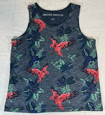 Mossimo Supply Co Parrot Pattern Beach Tank T Shirt Size L Super Soft • $8.97