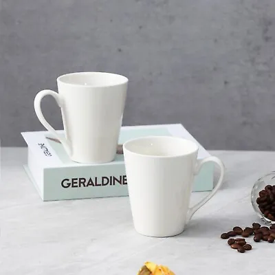 £10.99 • Buy White Latte Cappuccino Coffee Tea Mugs Cups Porcelain Crockery 285ml (10oz) X6