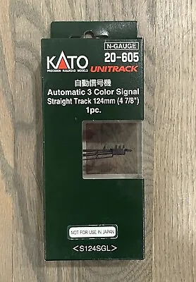 NIB Kato N Scale 124mm 4-7/8  Automatic 3-Color Signal Straight Track 20-605 • $36.99