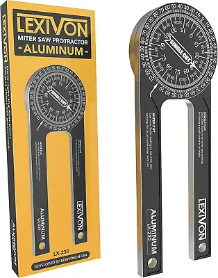 LEXIVON Aluminum Miter Saw Protractor | 7-Inch Rust Proof Angle Finder Featuring • £21.96