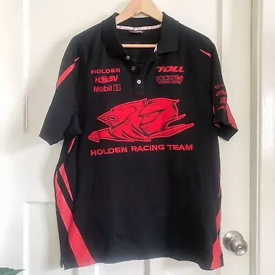 Holden Racing Team HRT Mens XL Black Red Polo Short Sleeve Shirt Top Motorsport • $45